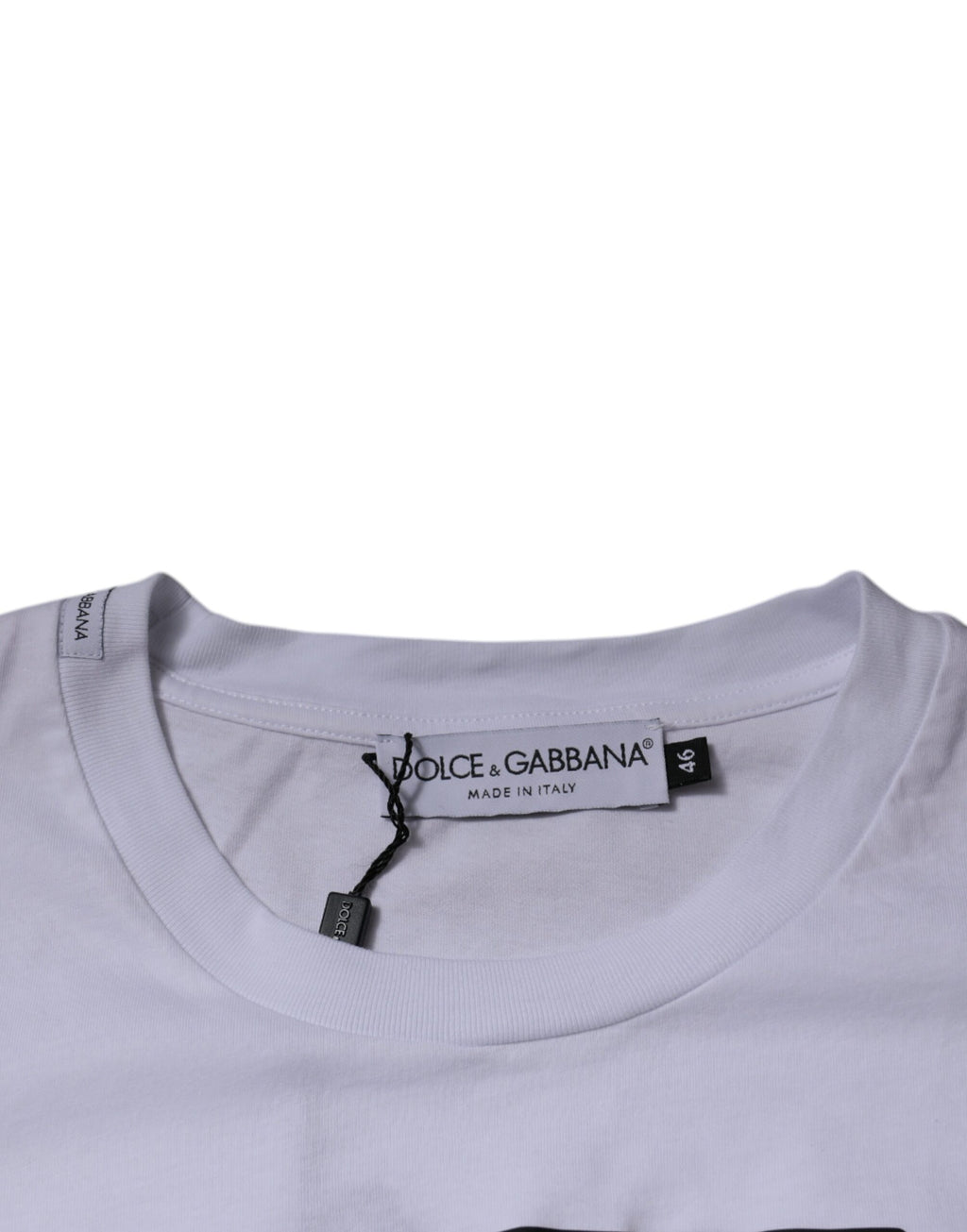 T-shirt col rond en coton blanc avec logo DG Dolce & Gabbana