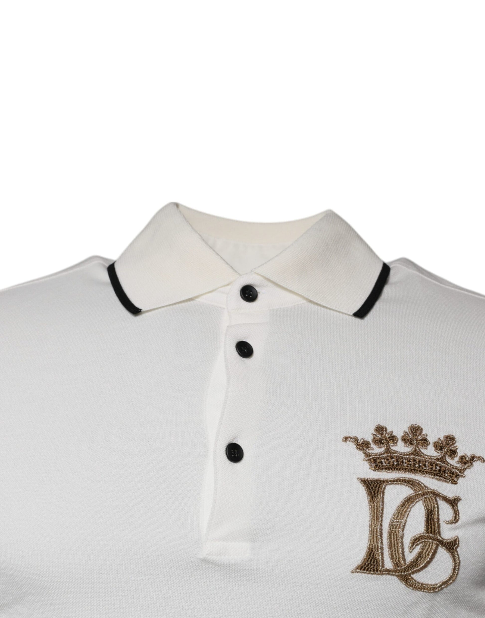 Dolce & Gabbana White Polo Shirt for Men detail view