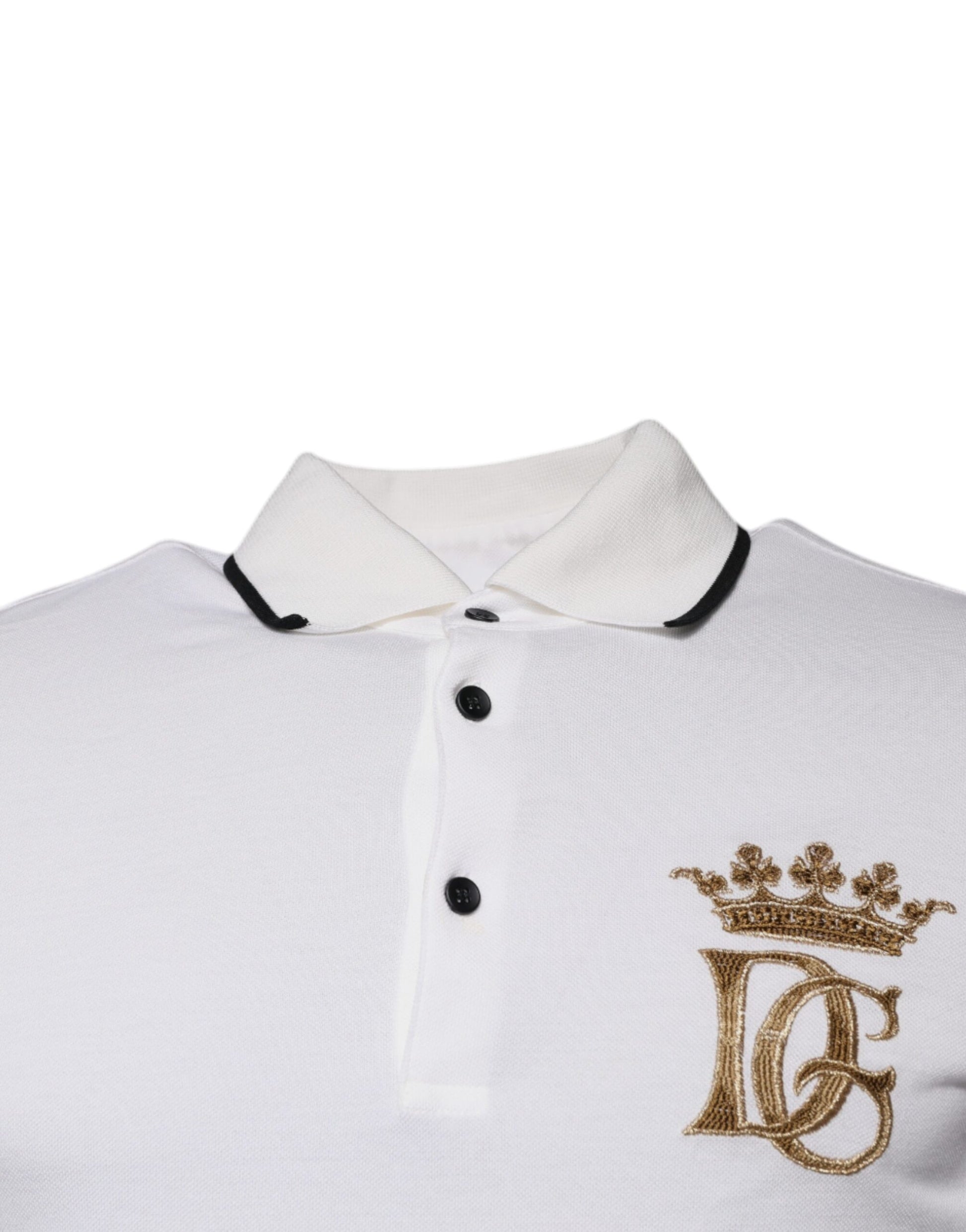 Dolce & Gabbana White Polo Shirt for Men detail view