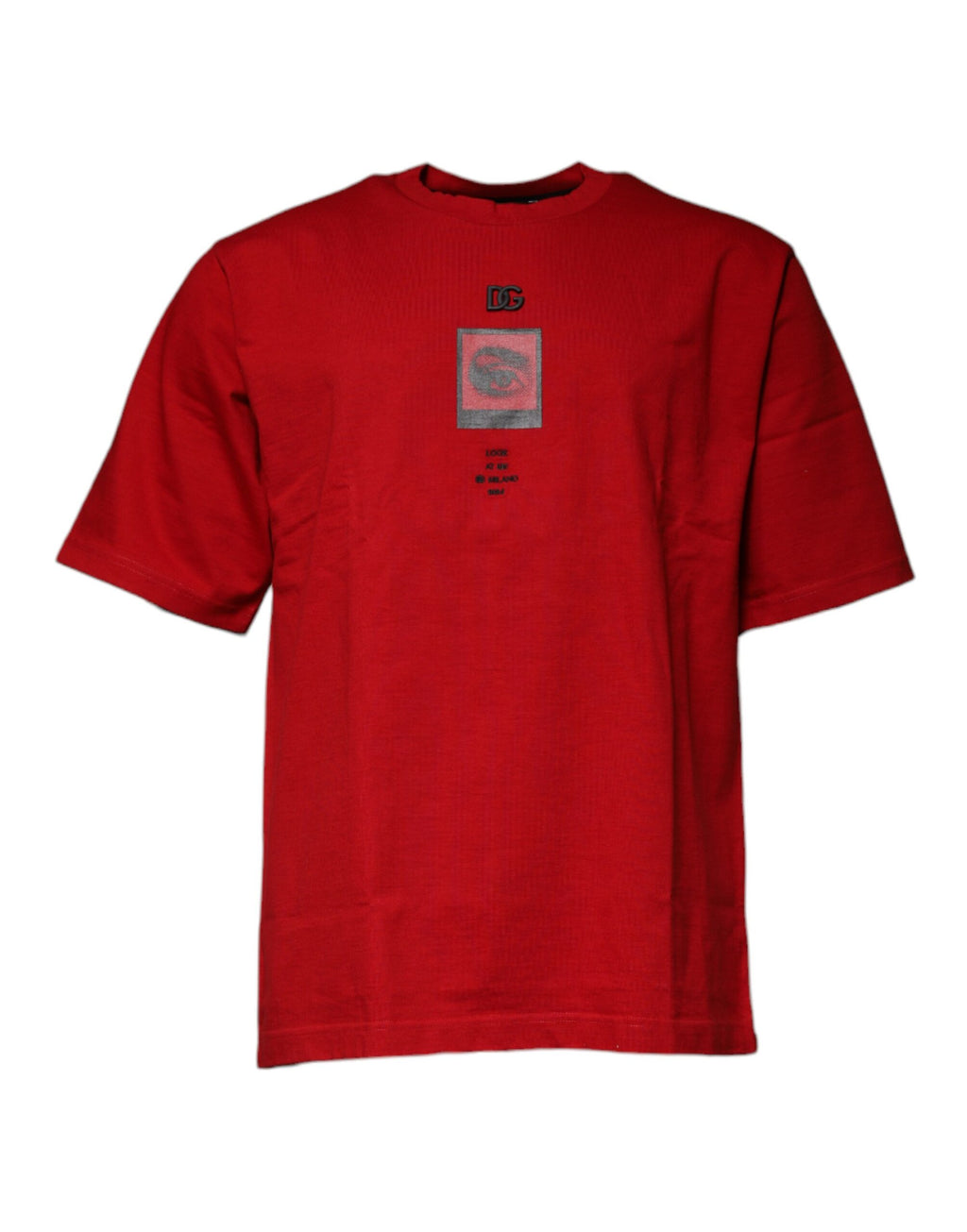 T-shirt Dolce & Gabbana Col Rond Coton Rouge DG Eye