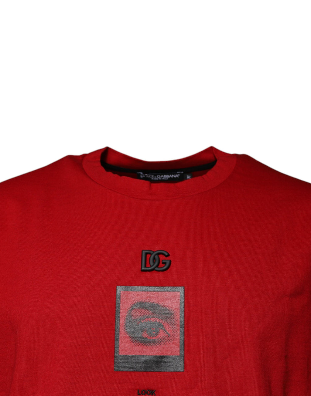 T-shirt Dolce & Gabbana Col Rond Coton Rouge DG Eye
