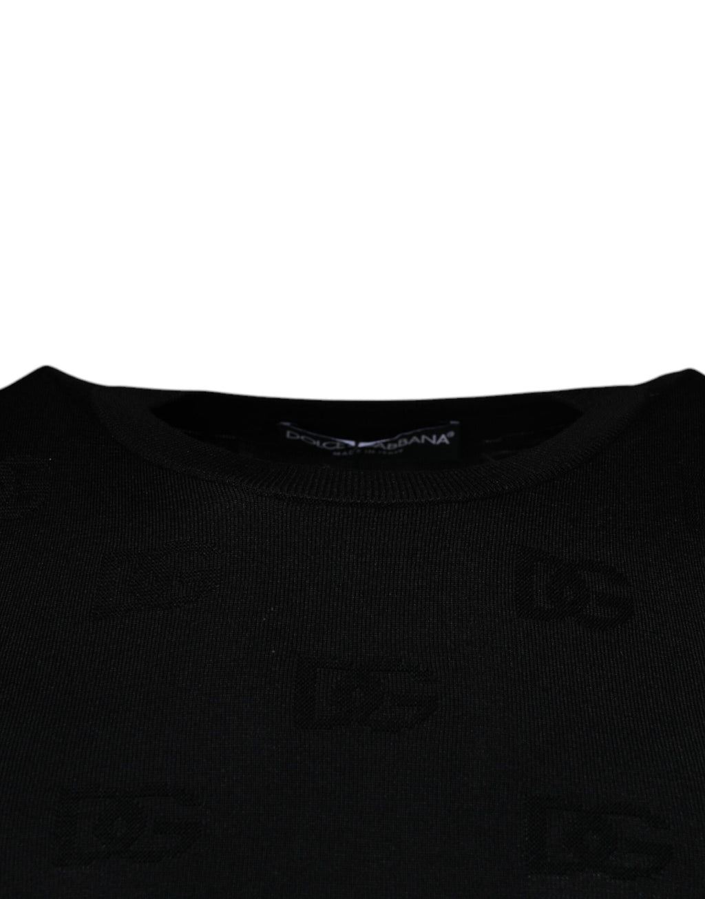 T-shirt sans manches Dolce & Gabbana en soie noire à col rond