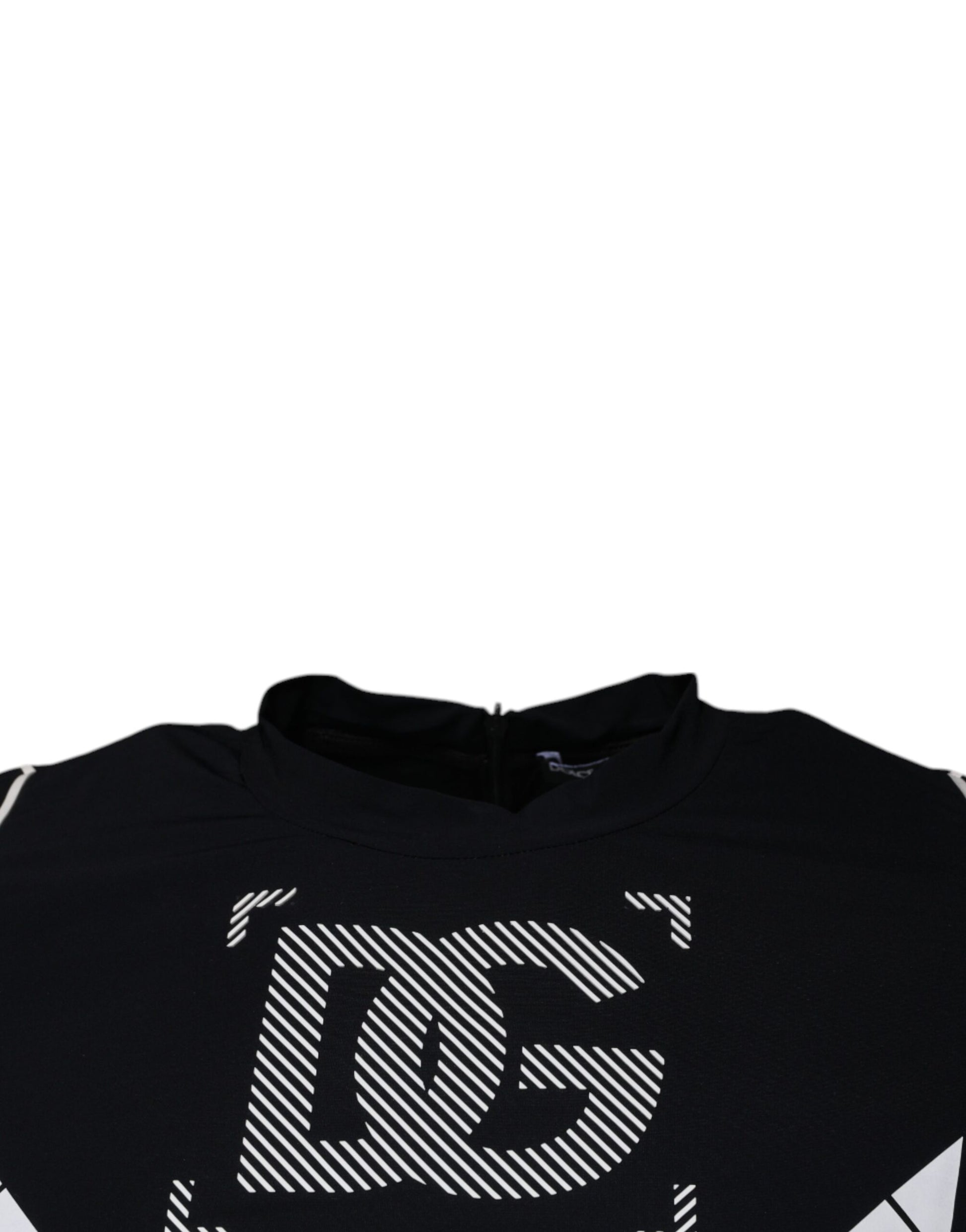 T-shirt Dolce & Gabbana noir en nylon à col rond et imprimé graphique