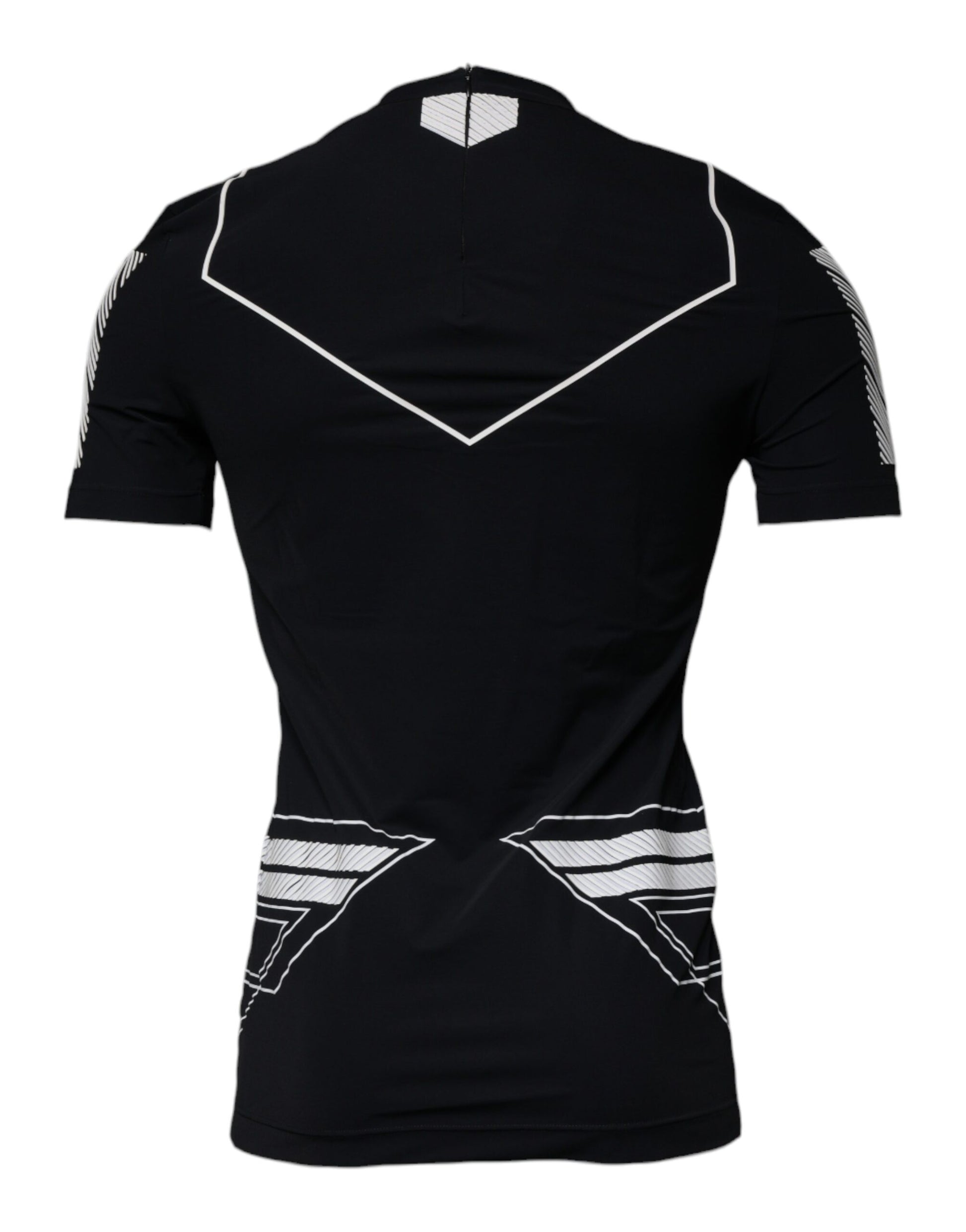 T-shirt Dolce & Gabbana noir en nylon à col rond et imprimé graphique