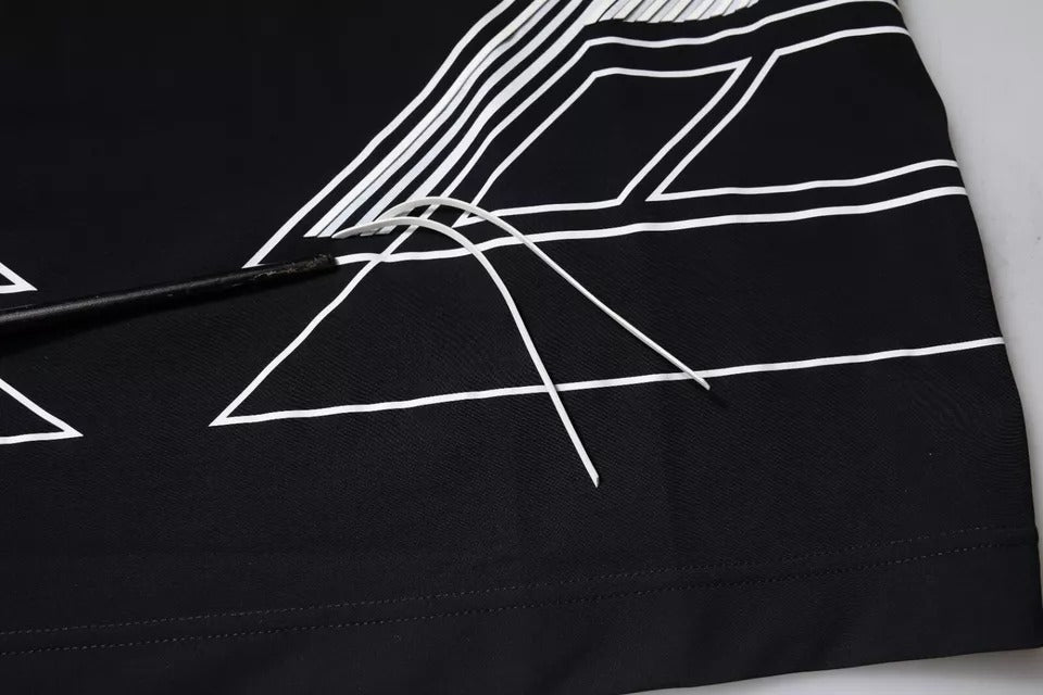T-shirt Dolce & Gabbana noir en nylon à col rond et imprimé graphique