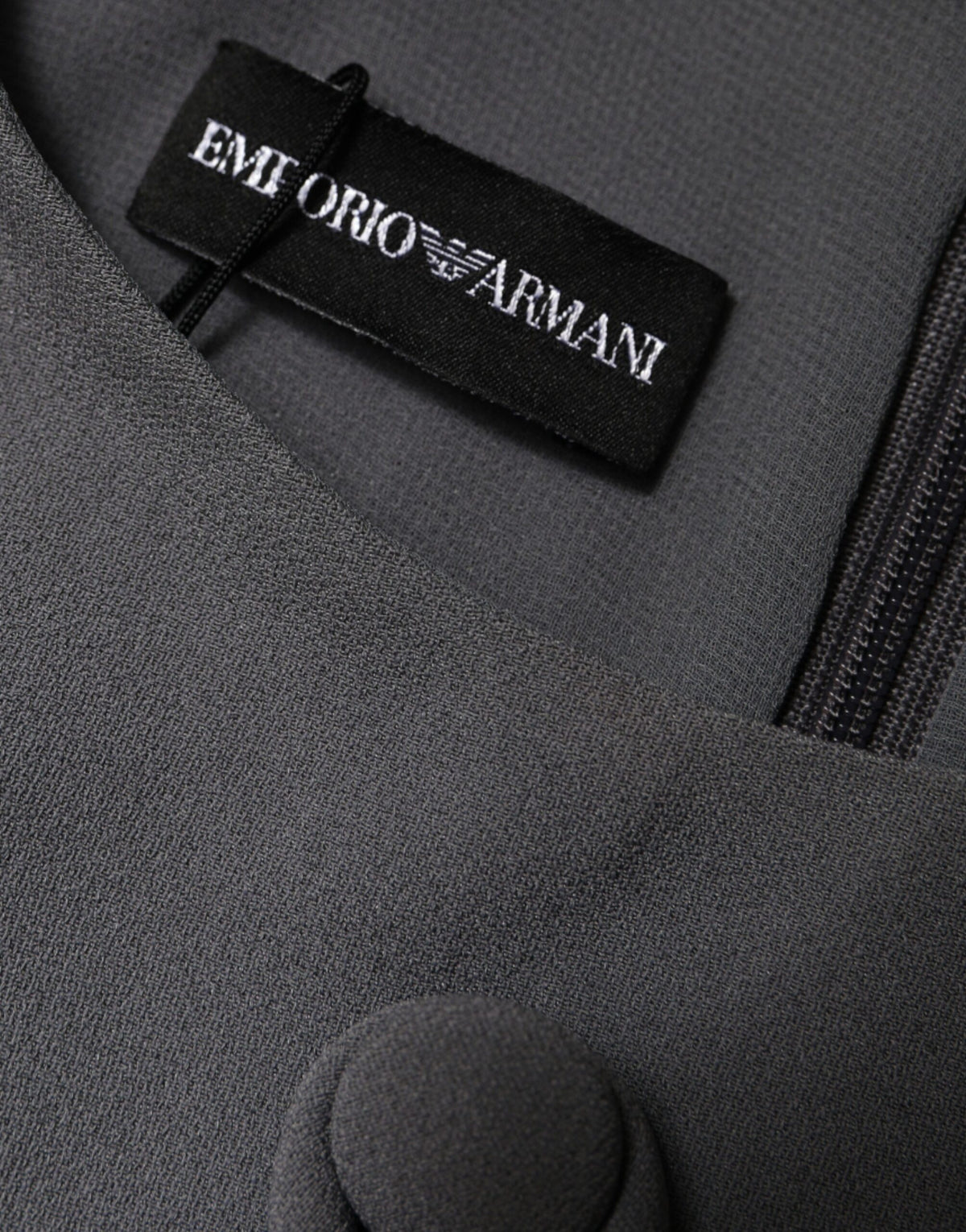 Emporio Armani graues ärmelloses A-Linien-Minikleid mit Rundhalsausschnitt