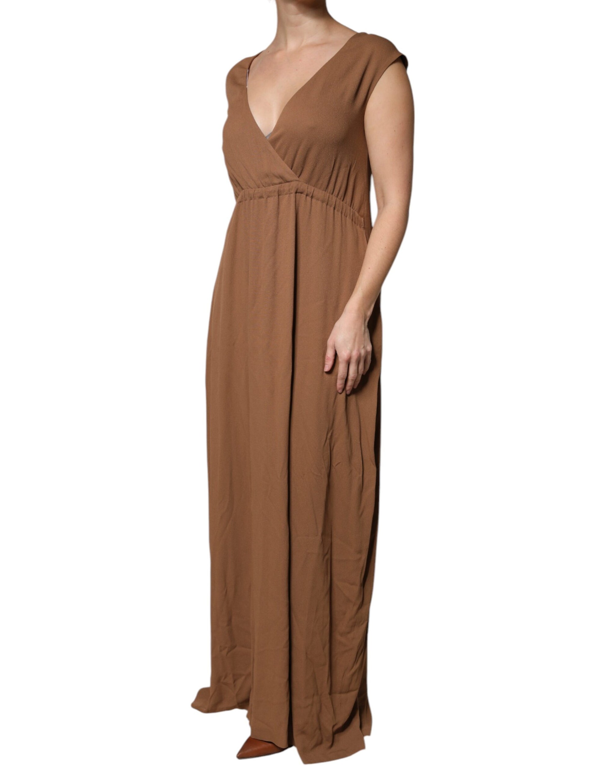 Fabiana Filippi Brown Long Dress for Women detail view