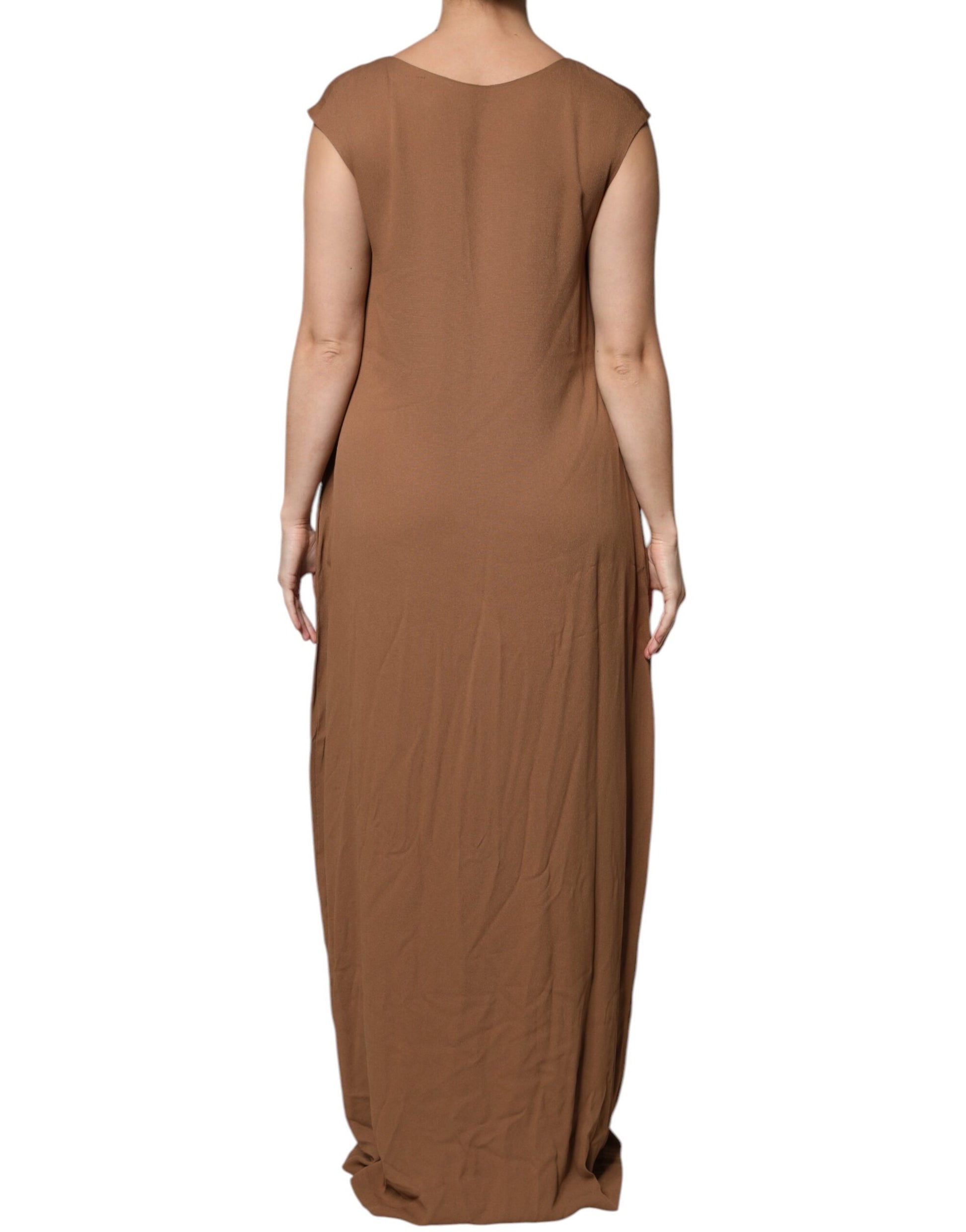 Fabiana Filippi Brown Long Dress for Women side view
