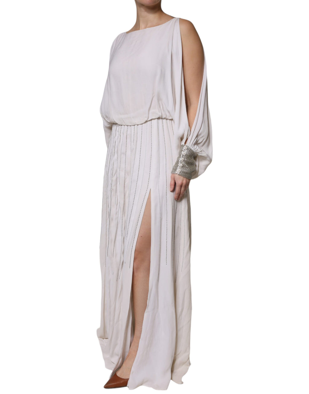 Christian Pellizzari White Long Dress for Women detail view