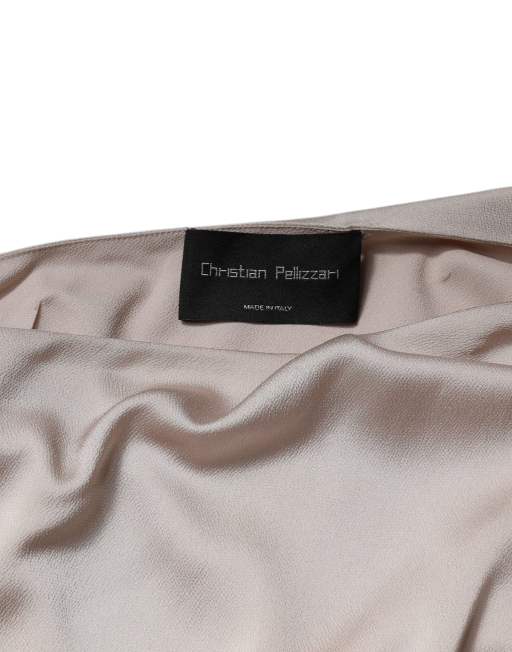 Robe drapée asymétrique beige à épaule unique Christian Pellizzari