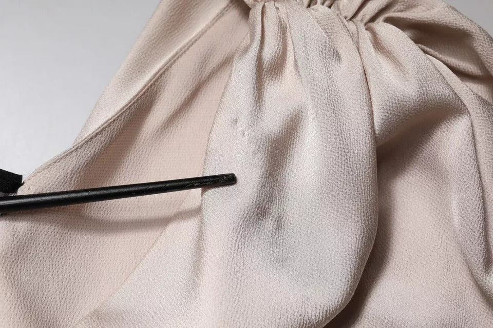Robe drapée asymétrique beige à épaule unique Christian Pellizzari