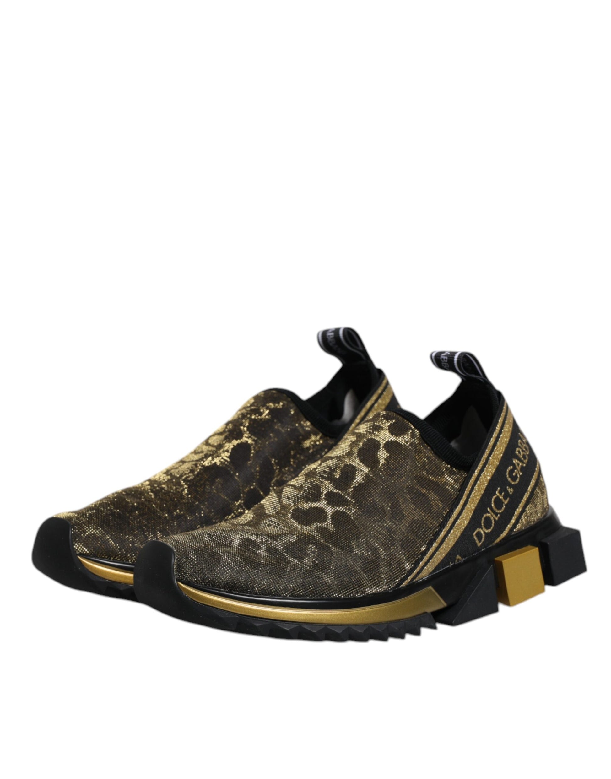 Dolce & Gabbana Gold Low Top Sneakers for Women side view