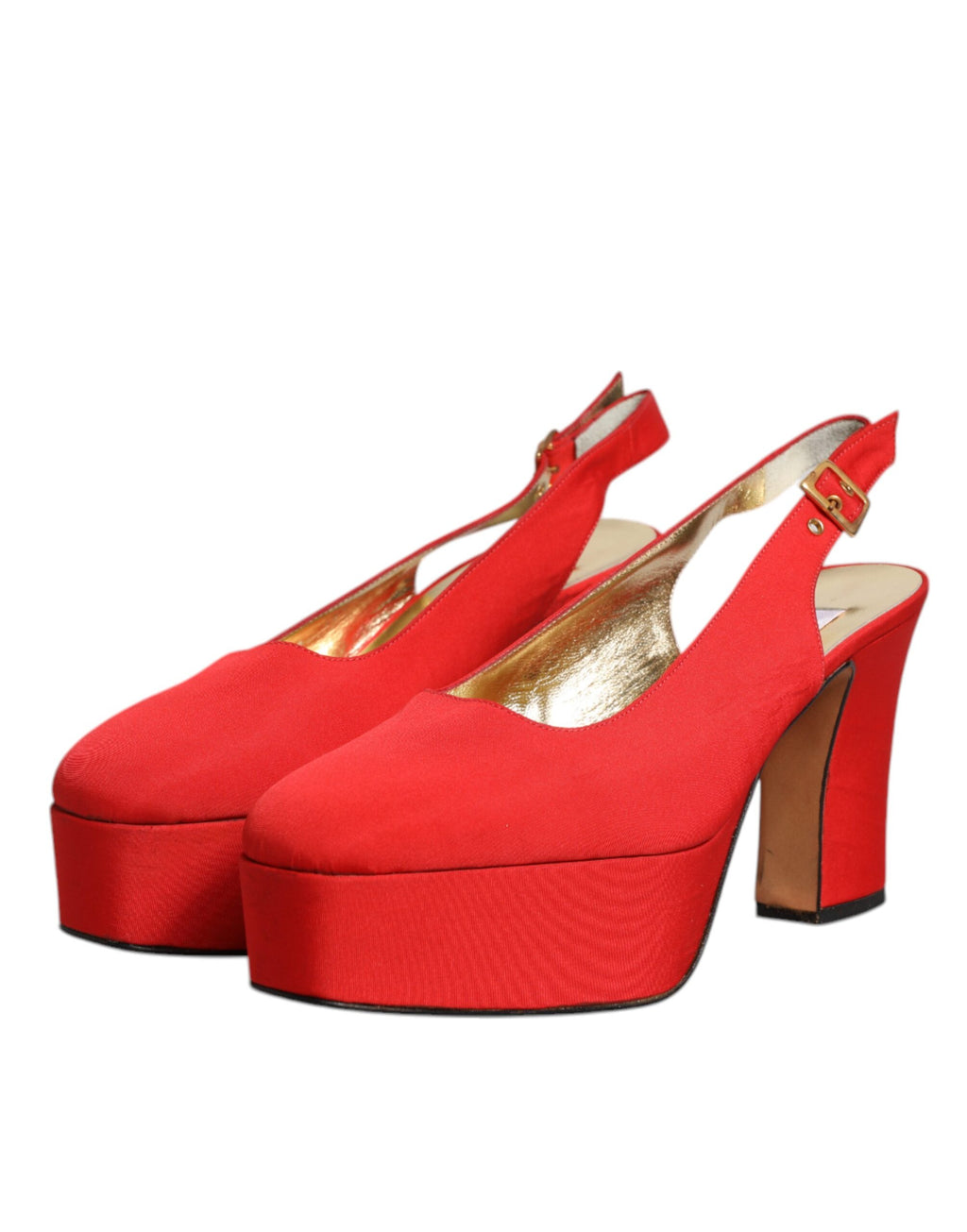 Dolce & Gabbana Red Platforms for Women side view