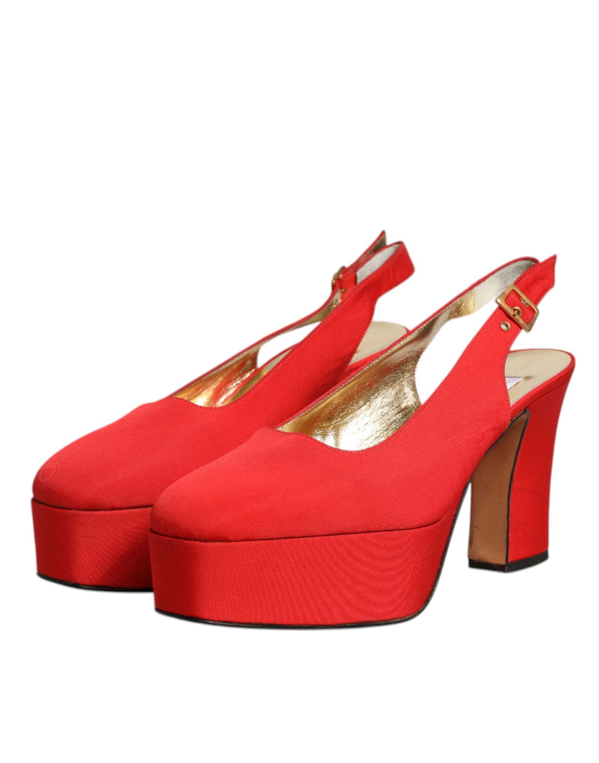 Dolce & Gabbana Red Platforms for Women side view