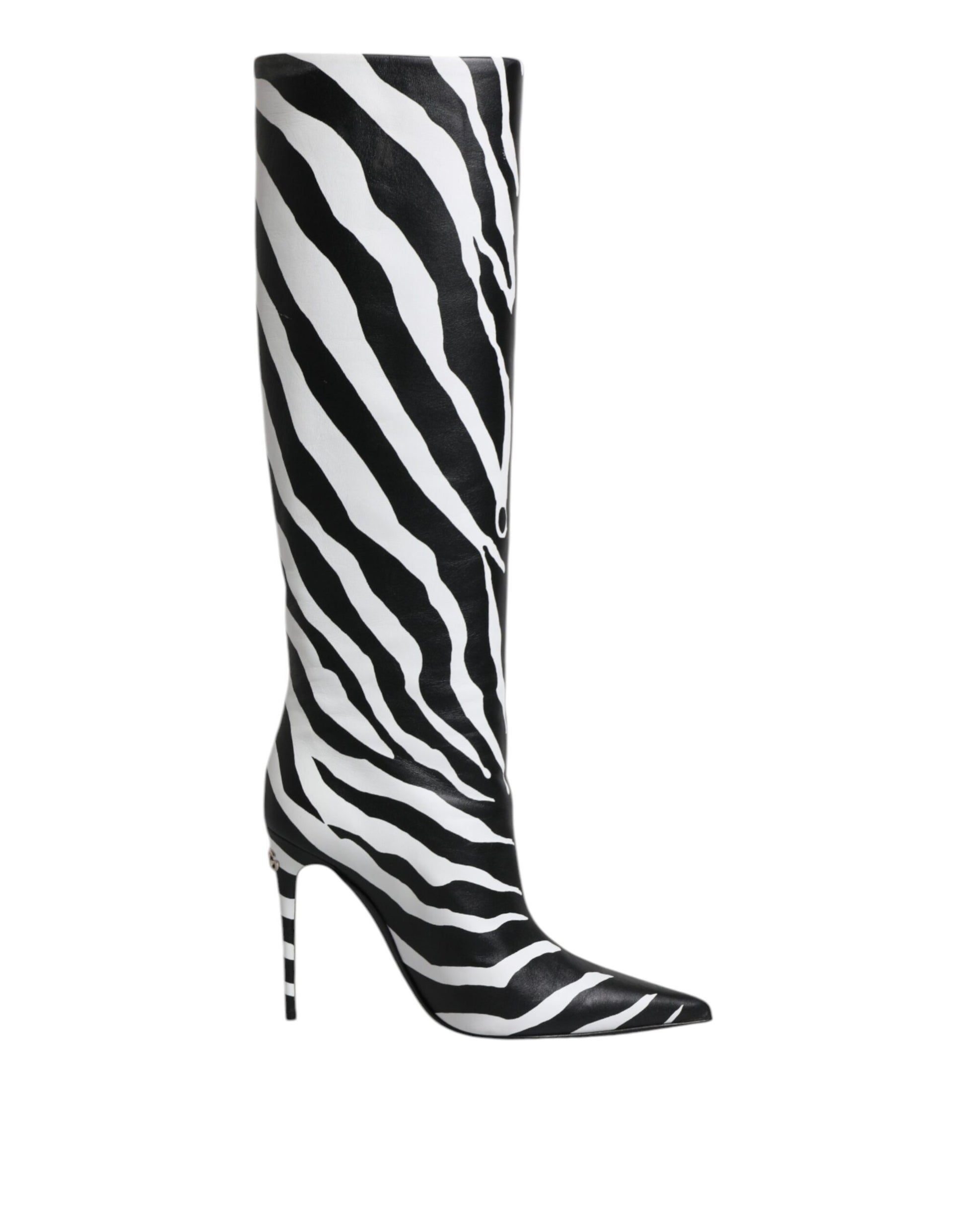 Chaussures Bottes Hautes Zèbre Noir et Blanc Dolce & Gabbana