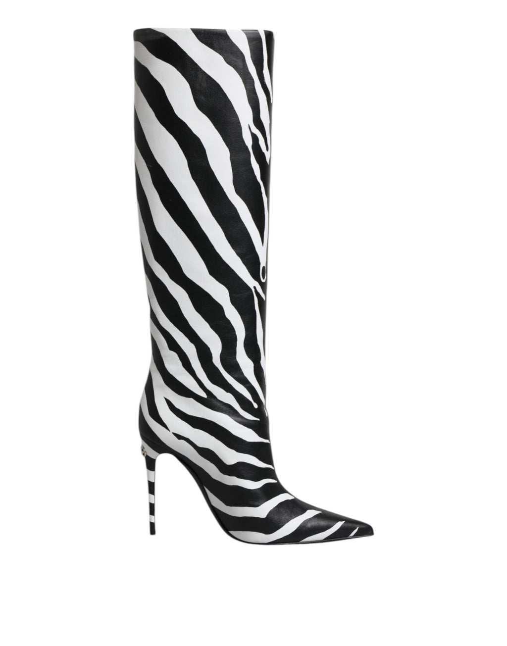 Chaussures Bottes Hautes Zèbre Noir et Blanc Dolce & Gabbana