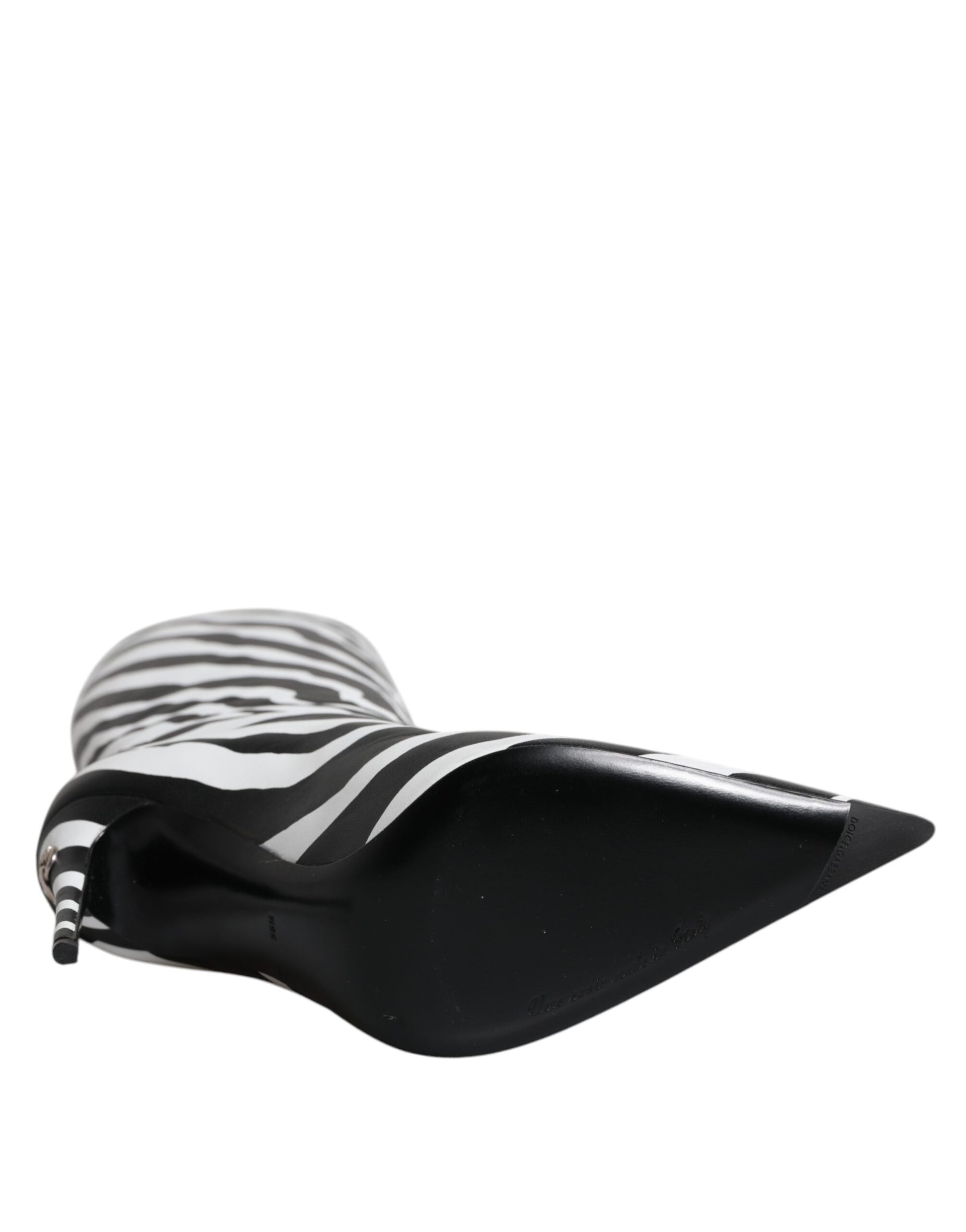 Chaussures Bottes Hautes Zèbre Noir et Blanc Dolce & Gabbana