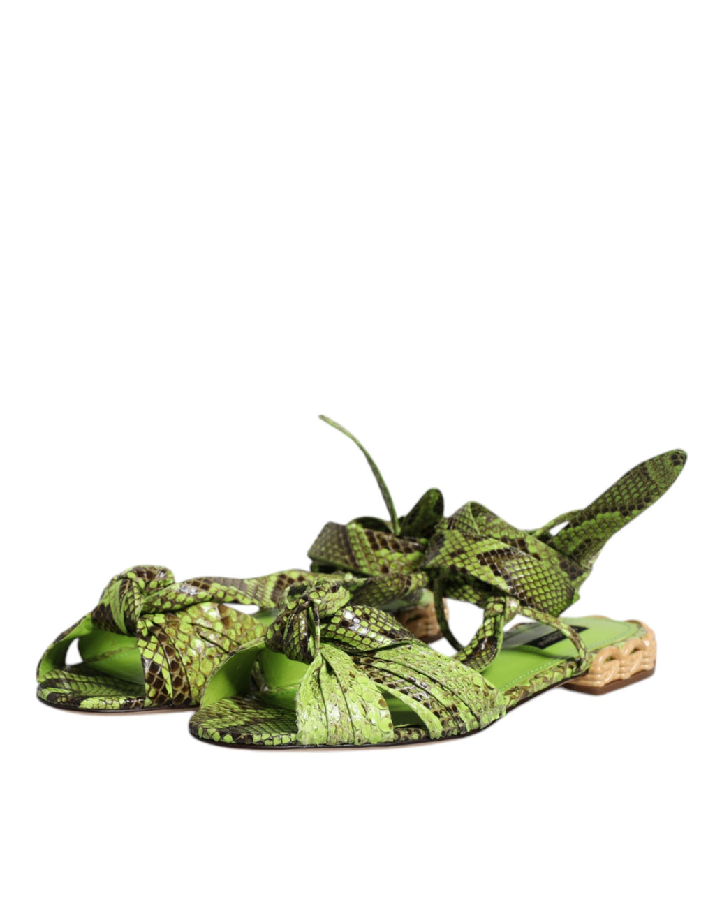 Dolce & Gabbana Green Slides for Women side view
