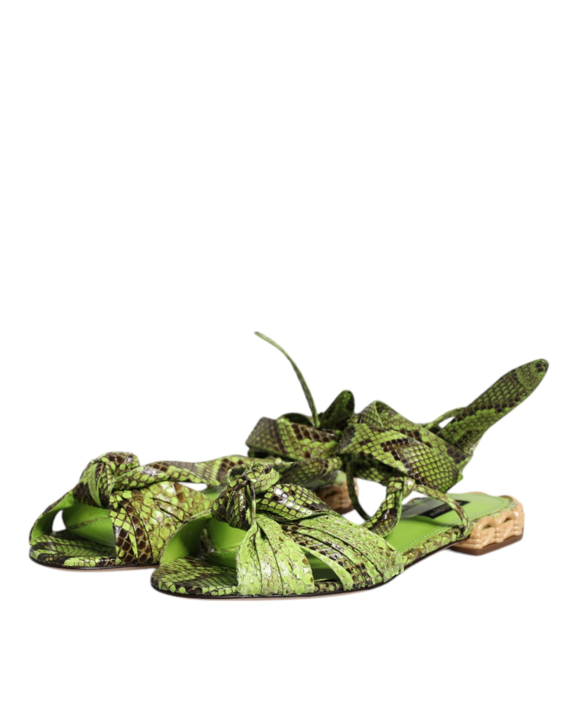 Dolce & Gabbana Green Slides for Women side view