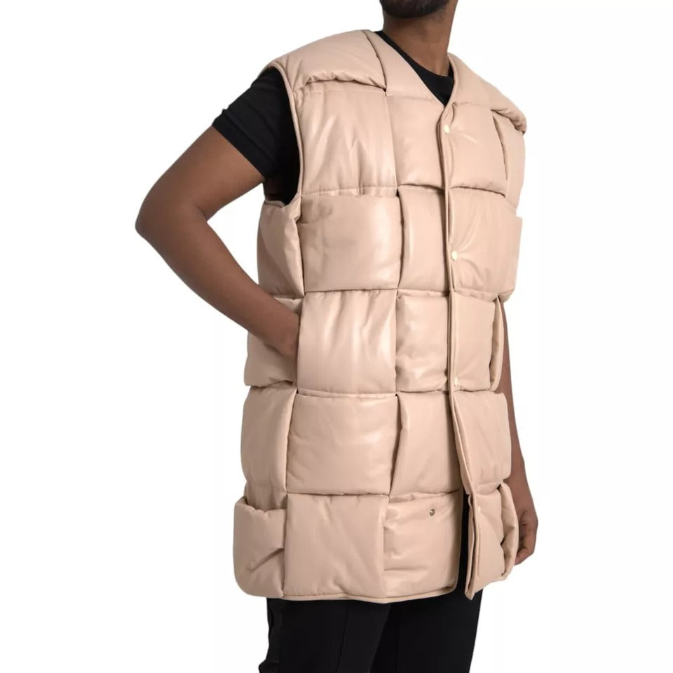 Bottega Veneta Beige Sleeveless Jacket for Men side view