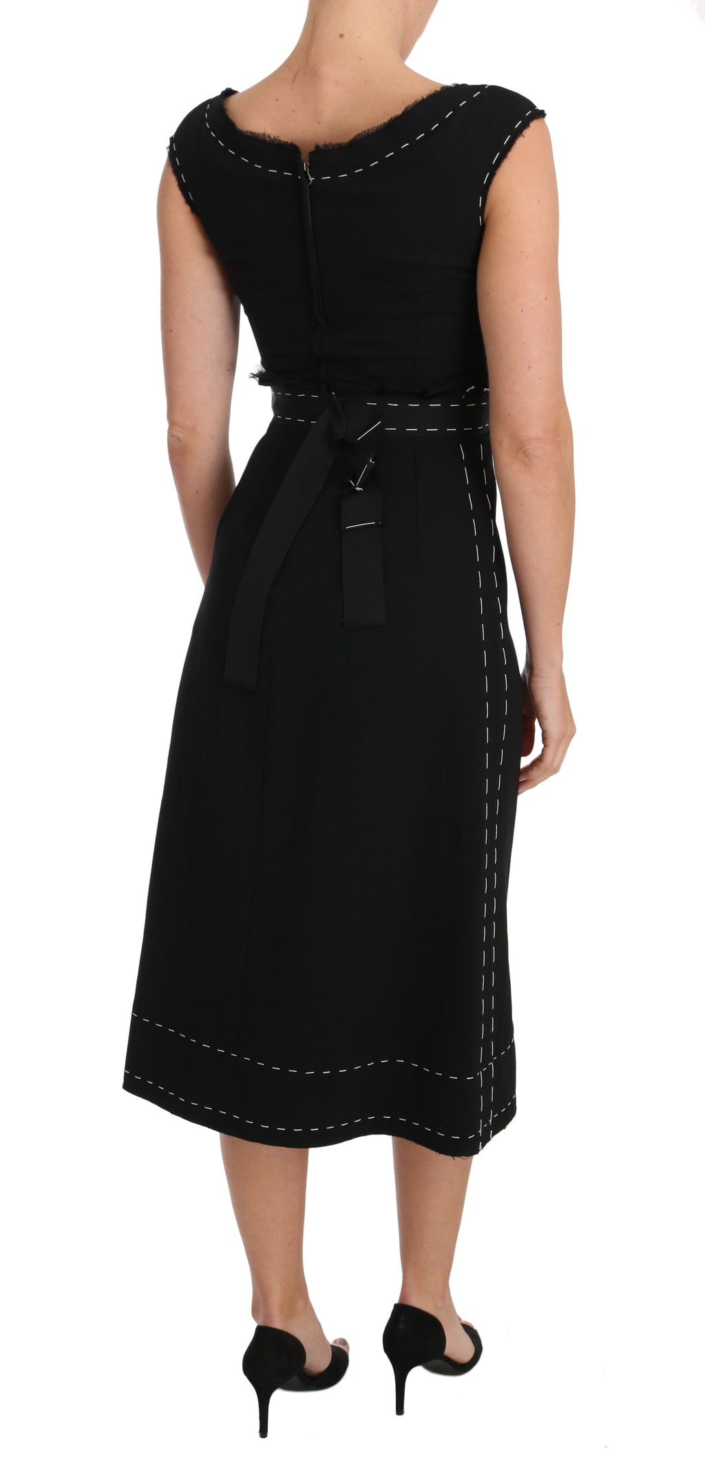 Dolce & Gabbana Black Midi Dress for Women detail view
