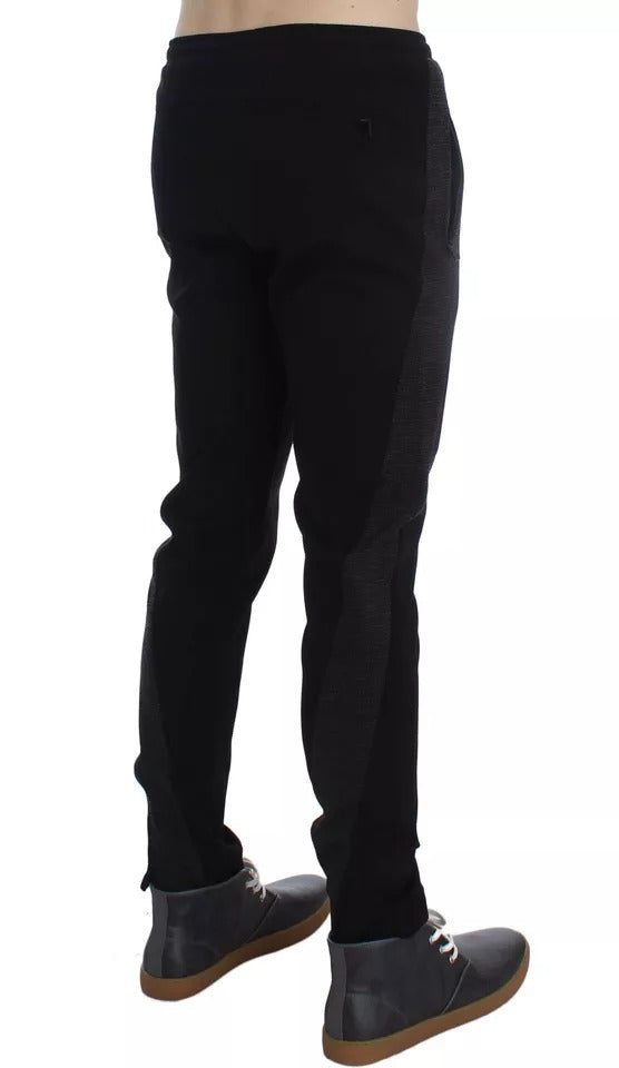 Pantalon décontracté Dolce & Gabbana en laine noire et grise à rayures