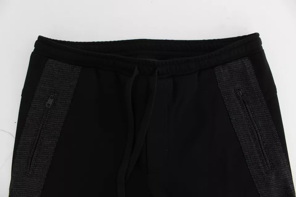 Pantalon décontracté Dolce & Gabbana en laine noire et grise à rayures