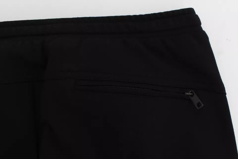Pantalon décontracté Dolce & Gabbana en laine noire et grise à rayures