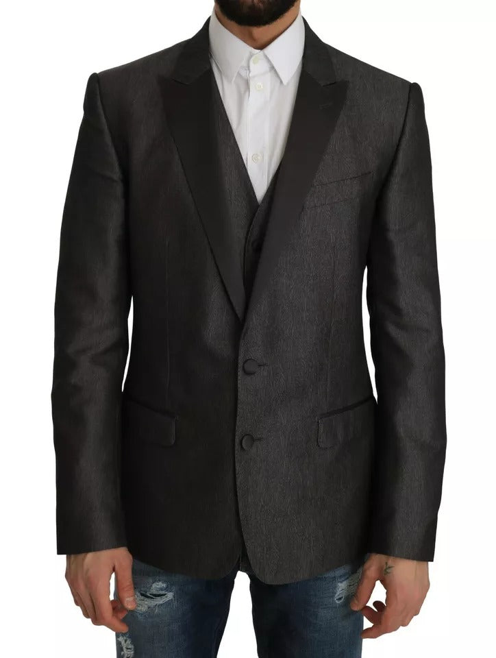 Ensemble 2 pièces Dolce & Gabbana gris MARTINI : gilet et blazer