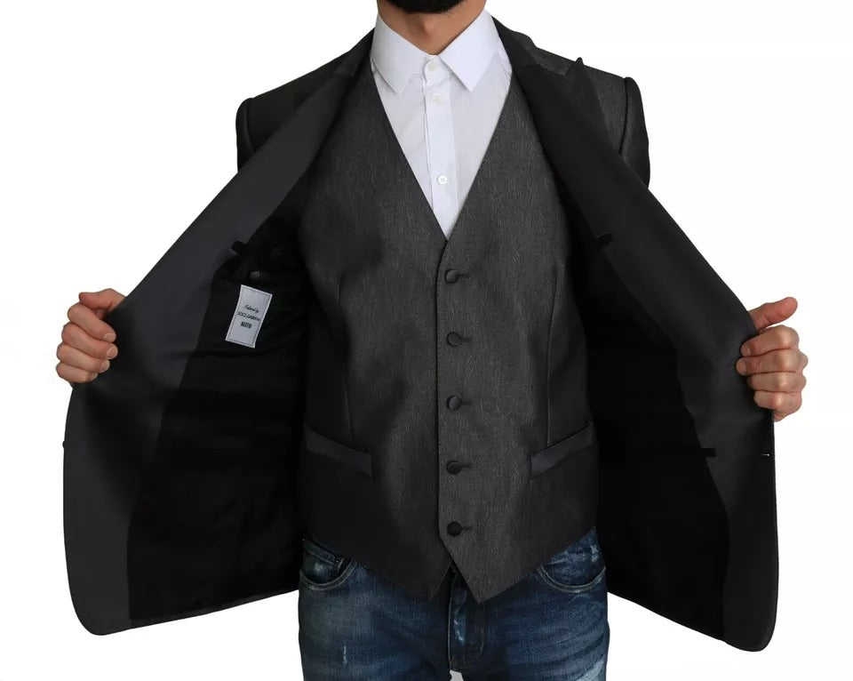 Ensemble 2 pièces Dolce & Gabbana gris MARTINI : gilet et blazer