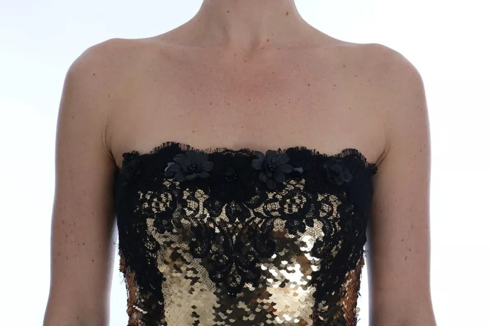 Dolce & Gabbana Gold Midi Dress for Women additional view