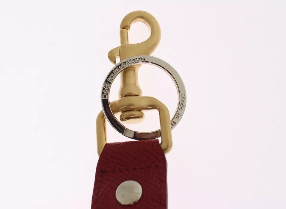 Dolce &amp; Gabbana – Schlüsselanhänger mit mehrfarbigem Raffia-Lederverschluss