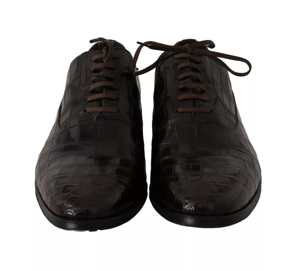 Chaussures habillées en cuir à motif marron Dolce & Gabbana