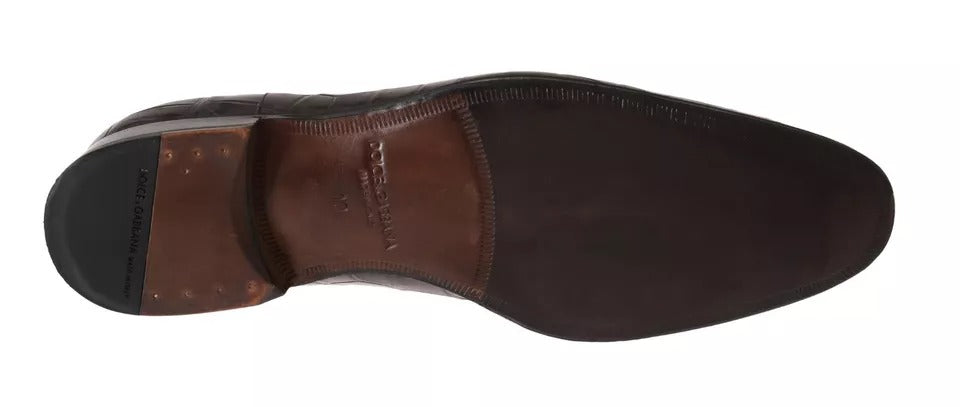 Chaussures habillées en cuir à motif marron Dolce & Gabbana