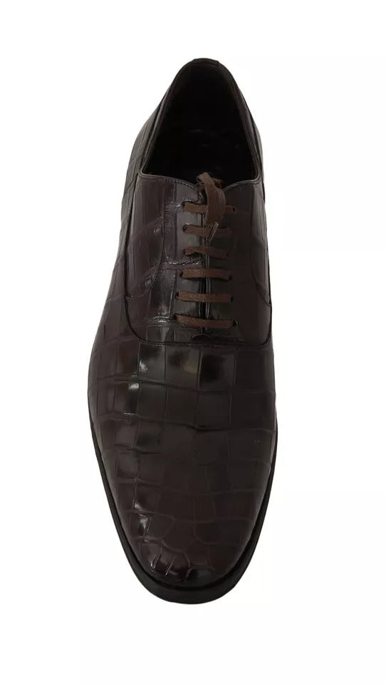 Chaussures habillées en cuir à motif marron Dolce & Gabbana