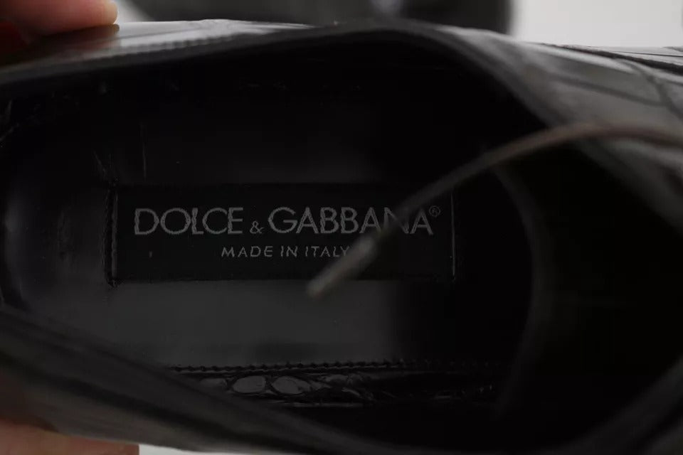 Chaussures habillées en cuir à motif marron Dolce & Gabbana
