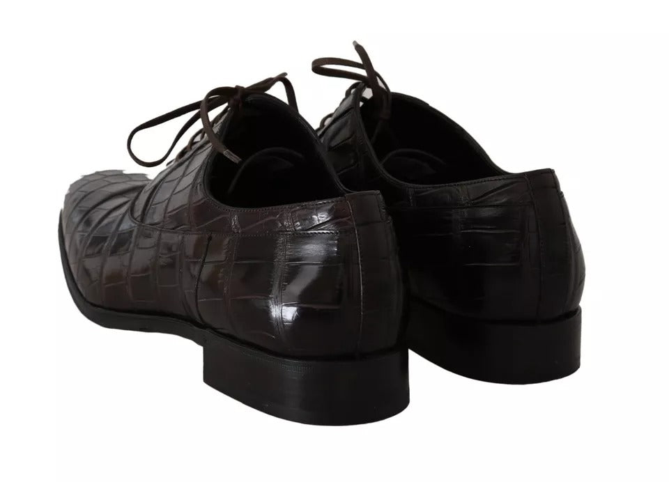 Chaussures habillées en cuir à motif marron Dolce & Gabbana