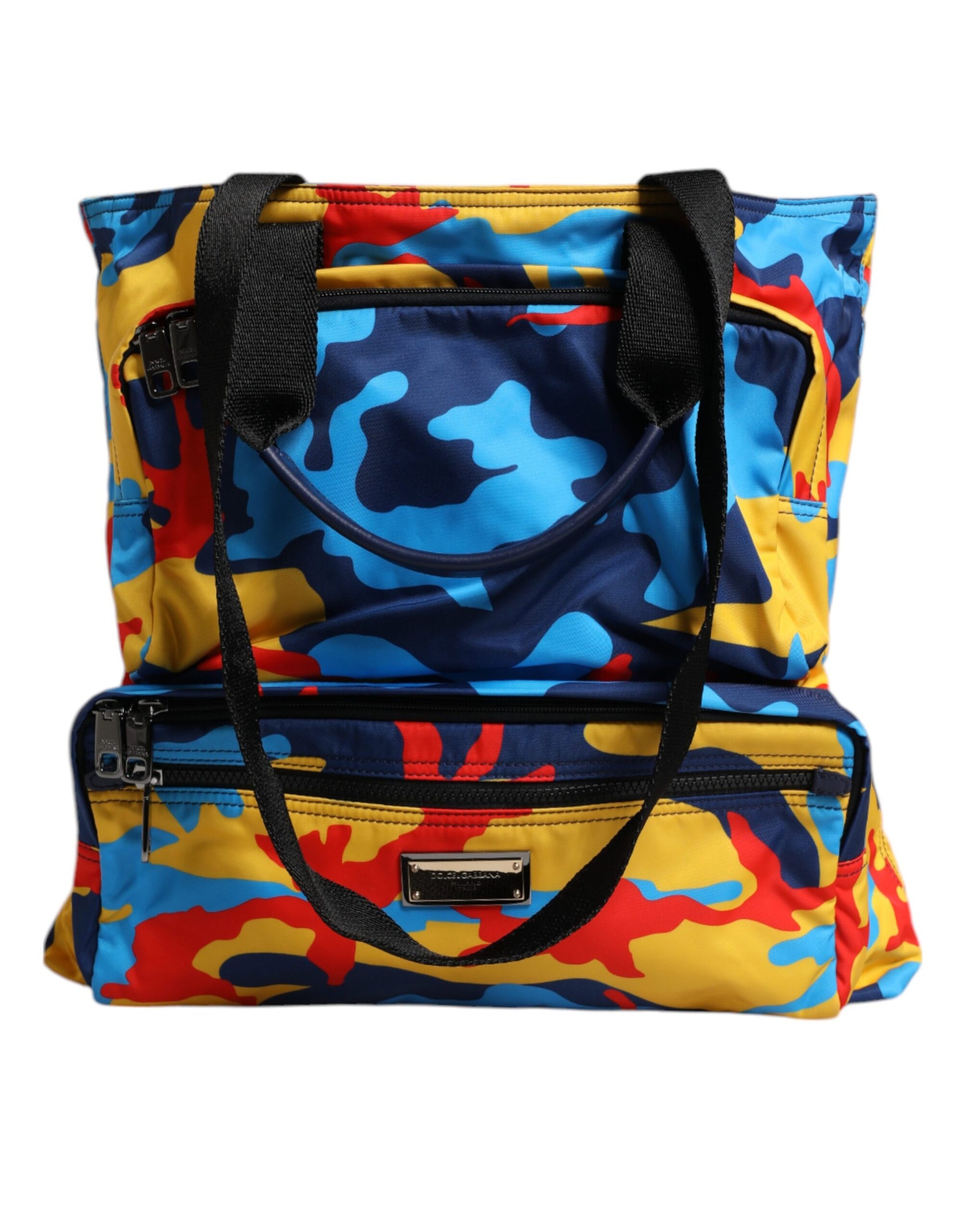 Sac cabas shopping Dolce & Gabbana en nylon camouflage multicolore