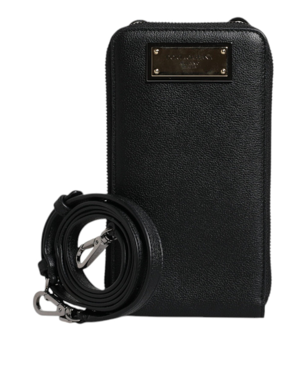 Dolce &amp; Gabbana Schwarze Lederhandtasche, Umhängetasche, Handytasche