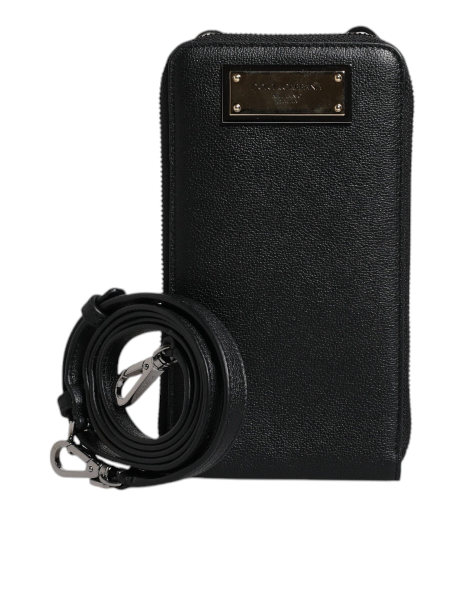 Dolce &amp; Gabbana Schwarze Lederhandtasche, Umhängetasche, Handytasche