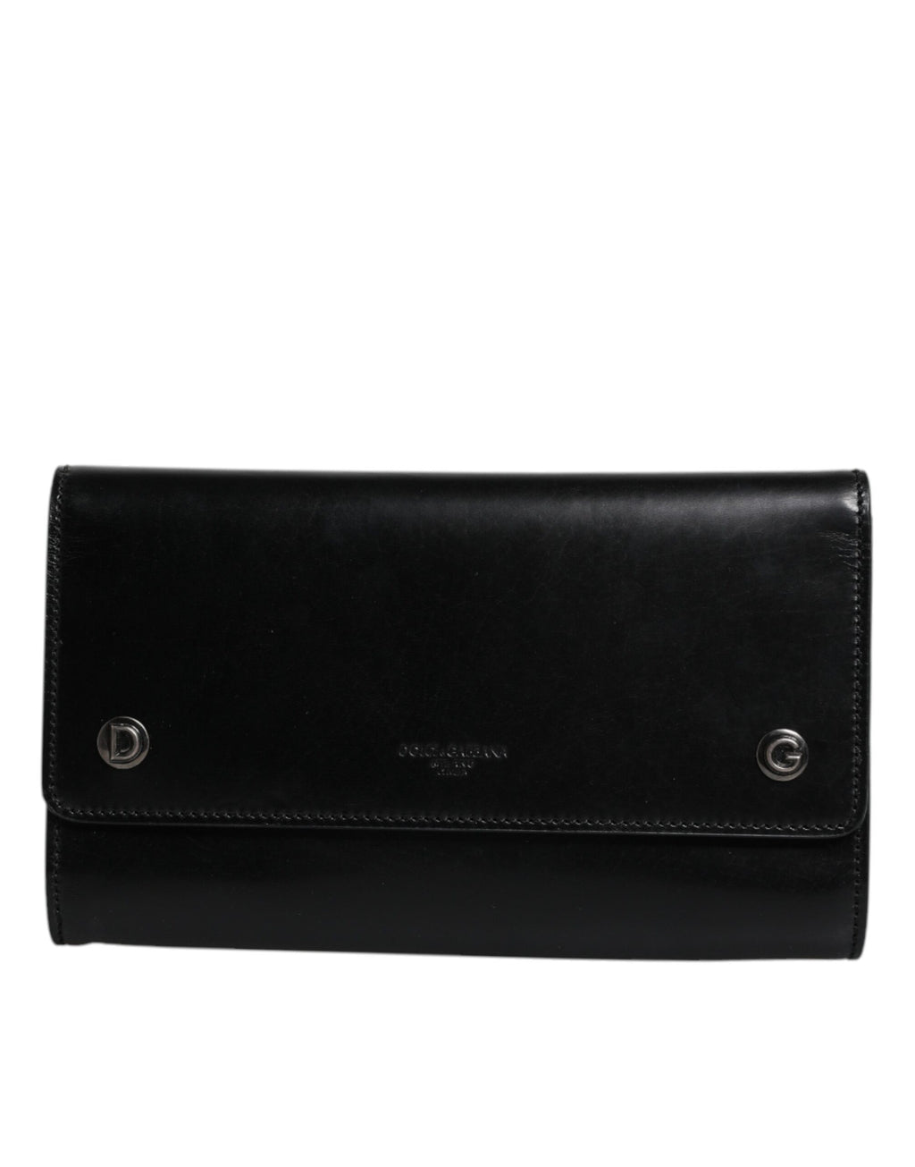 Dolce &amp; Gabbana – Umhängetasche aus schwarzem Leder mit Logoprägung