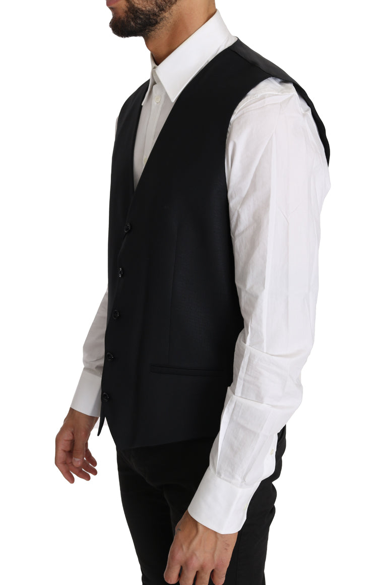 Gilet Dolce & Gabbana gris en laine et soie