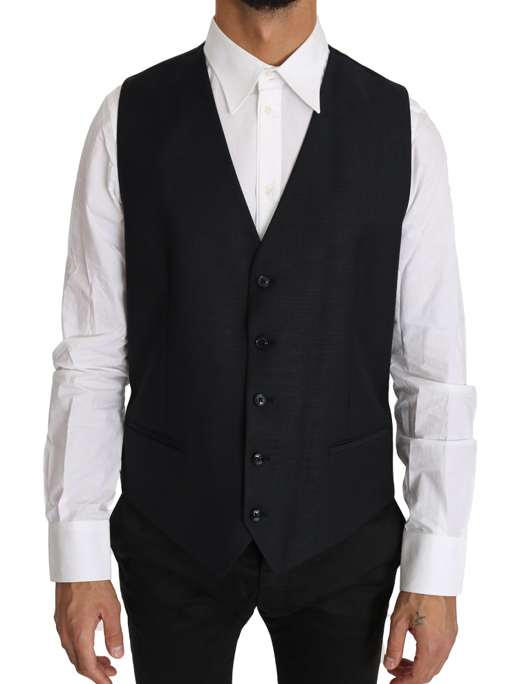Gilet Dolce & Gabbana gris en laine et soie