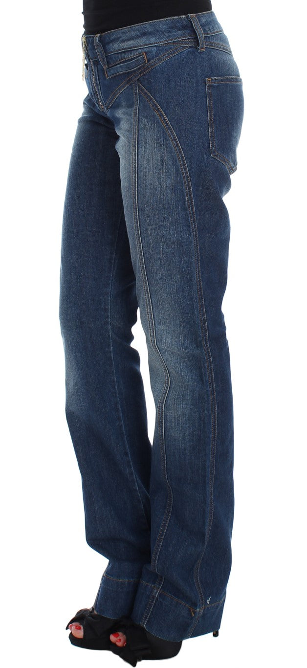 Cavalli Bootcut-Jeans aus Stretch-Baumwolle in blauer Waschung