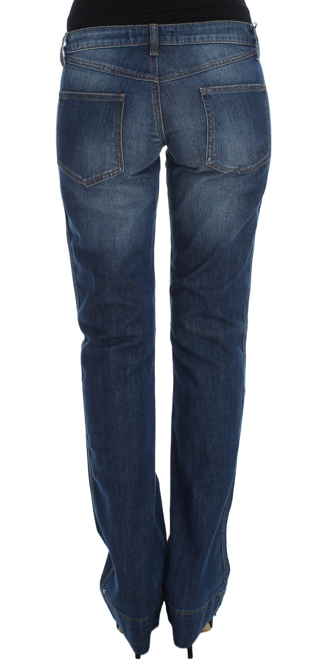 Cavalli Bootcut-Jeans aus Stretch-Baumwolle in blauer Waschung