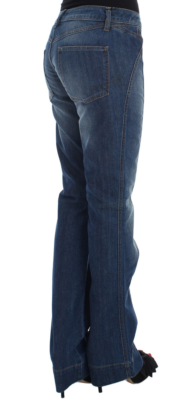 Cavalli Bootcut-Jeans aus Stretch-Baumwolle in blauer Waschung
