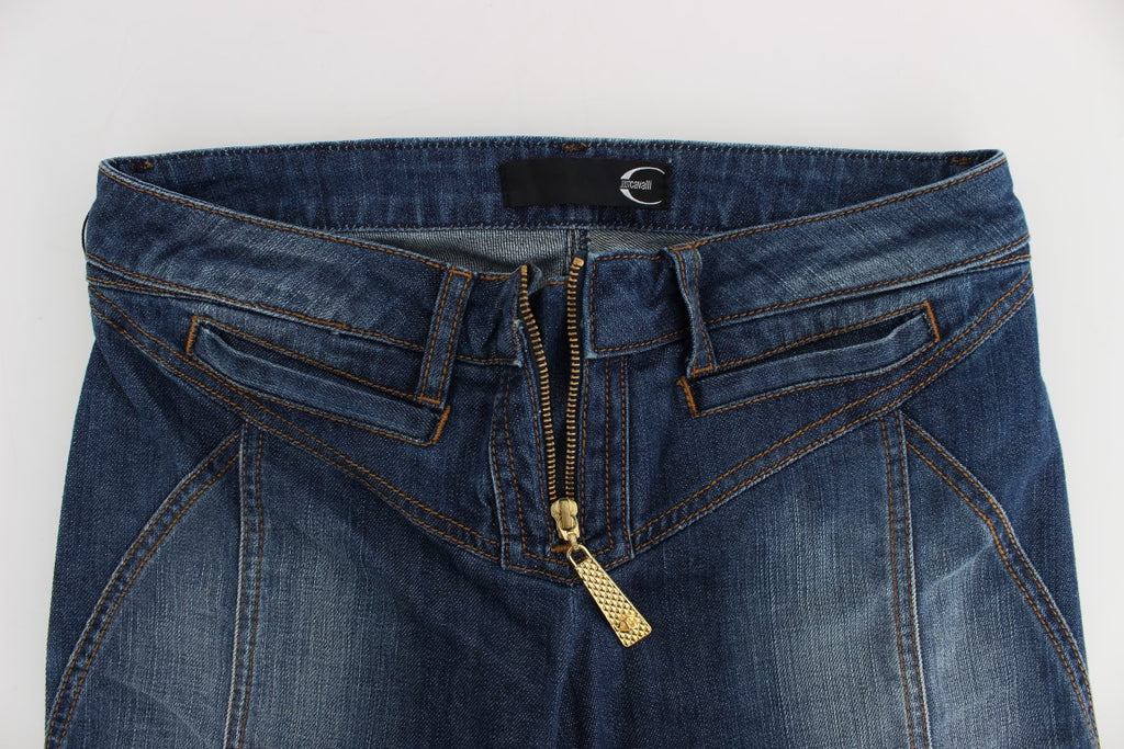 Cavalli Bootcut-Jeans aus Stretch-Baumwolle in blauer Waschung