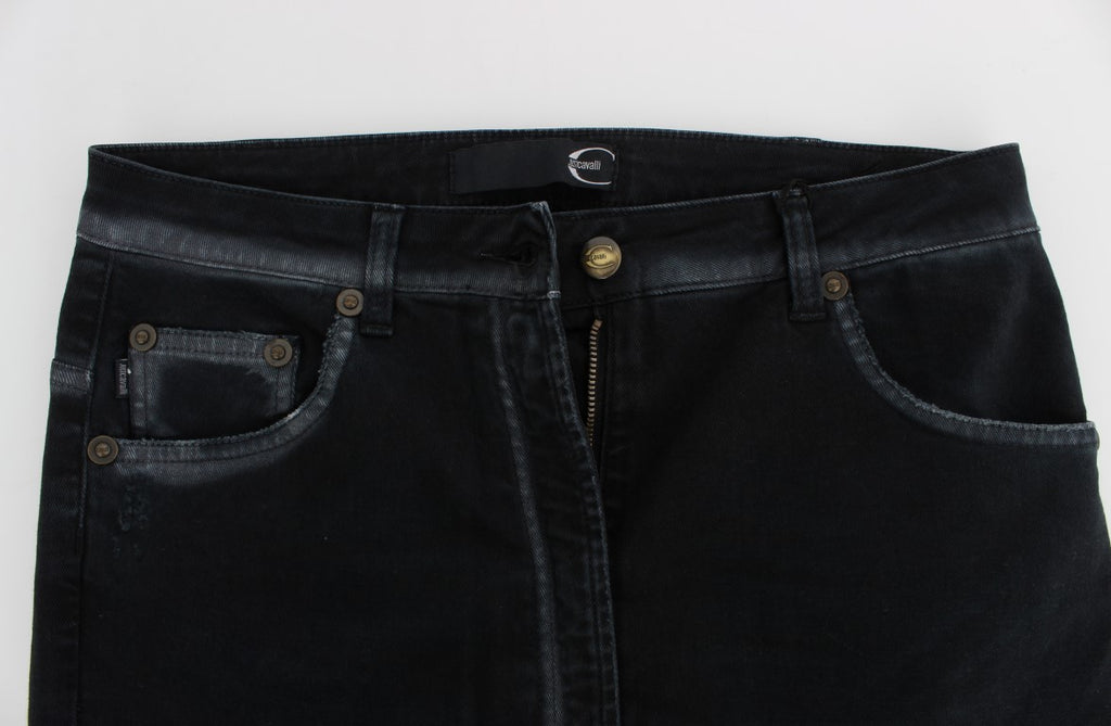 Cavalli – Blaue Baggy-Relax-Jeans aus Baumwollstretch