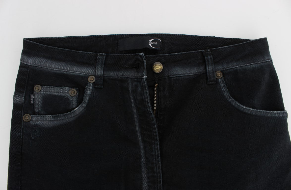 Cavalli – Blaue Baggy-Relax-Jeans aus Baumwollstretch