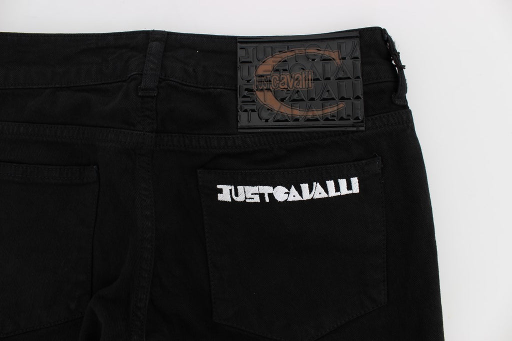 Cavalli – Schwarze Slim-Skinny-Fit-Jeans aus Baumwollstretch